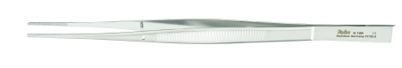 Forceps Dressing Forceps Miltex® Cushing 7 Inch Length OR Grade German Stainless Steel NonSterile NonLocking Thumb Handle Curved Serrated Tips by Integra York PA, Inc. (Miltex)  ID 6-188